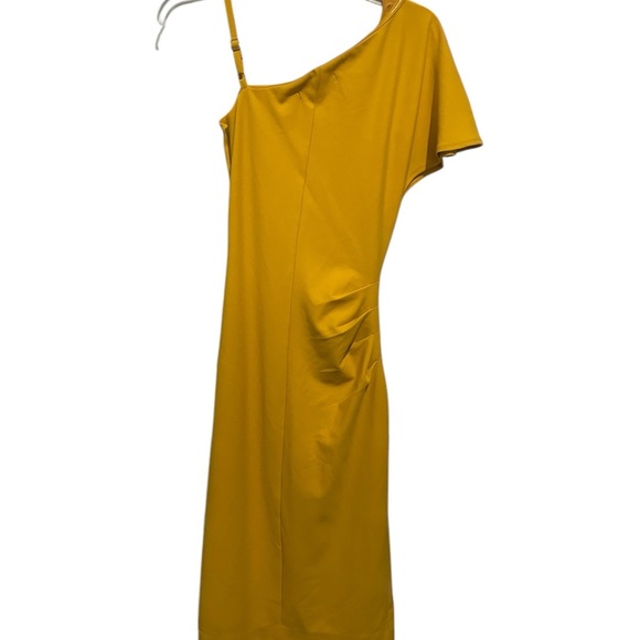 Rachel Rachel Roy Yellow One-Shoulder Dress Women’s Small Elegant Cocktail Midi - Picture 5 of 9